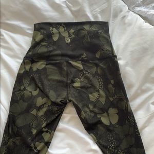 Green LuluLemon butterfly leggings